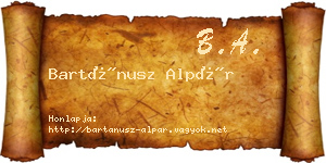 Bartánusz Alpár névjegykártya